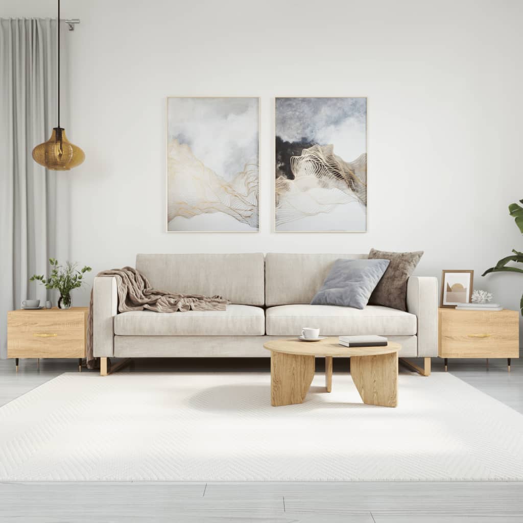  Coffee Tables, 2 Pcs, Sonoma Oak, 50x50x40 Cm
