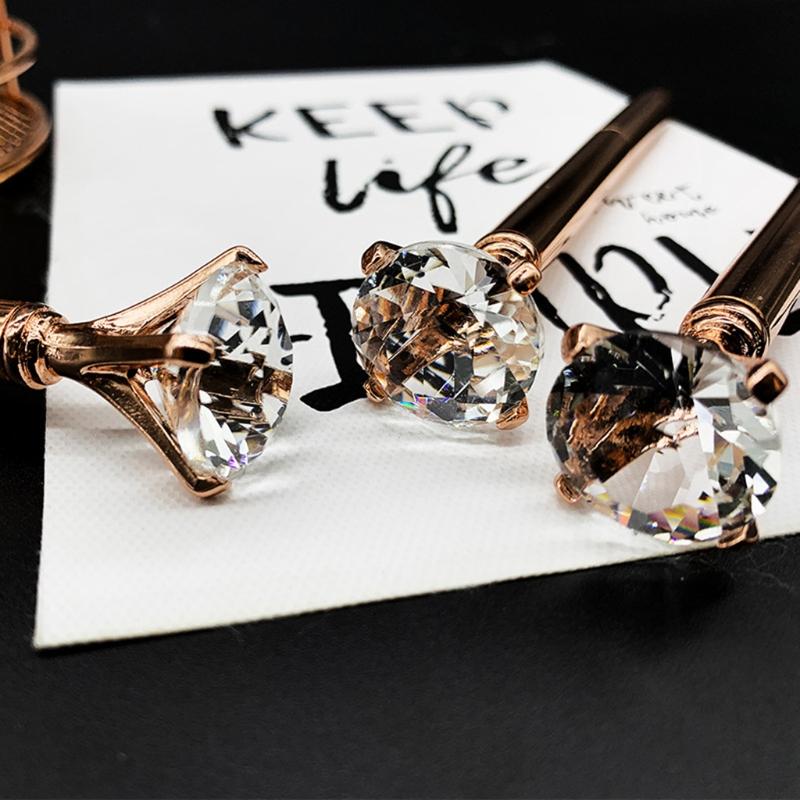 Stilvoller Metall-Kugelschreiber mit großem Diamanten, Schreiben mit weichem Strich, Exquisiter Diamant-Kugelschreiber, Nachfüllbar für Büro, Damen, Herren