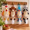 Grocery Bag Organizer Crochet Animal Holder DIY Kit, Hanging Plastic Craft Make Holiday Yarn Crafts Cute Raccoon Highland Cow for Home Kitchen Decor,