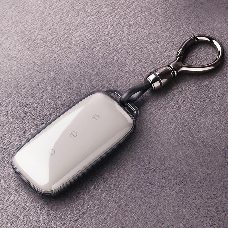 Full Coverage Car Key Case for 2023 Geely Galaxy L7 L6 - Men's Transparent Black Starship Plus Edition