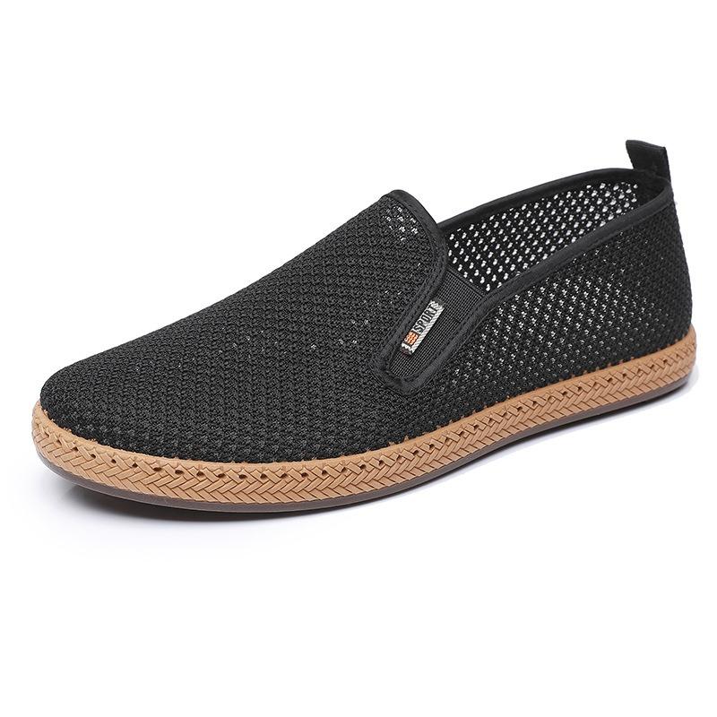 Summer wormwood men's cloth shoes mesh soft sole breathable non-slip casual driving special one-pedal mesh shoes