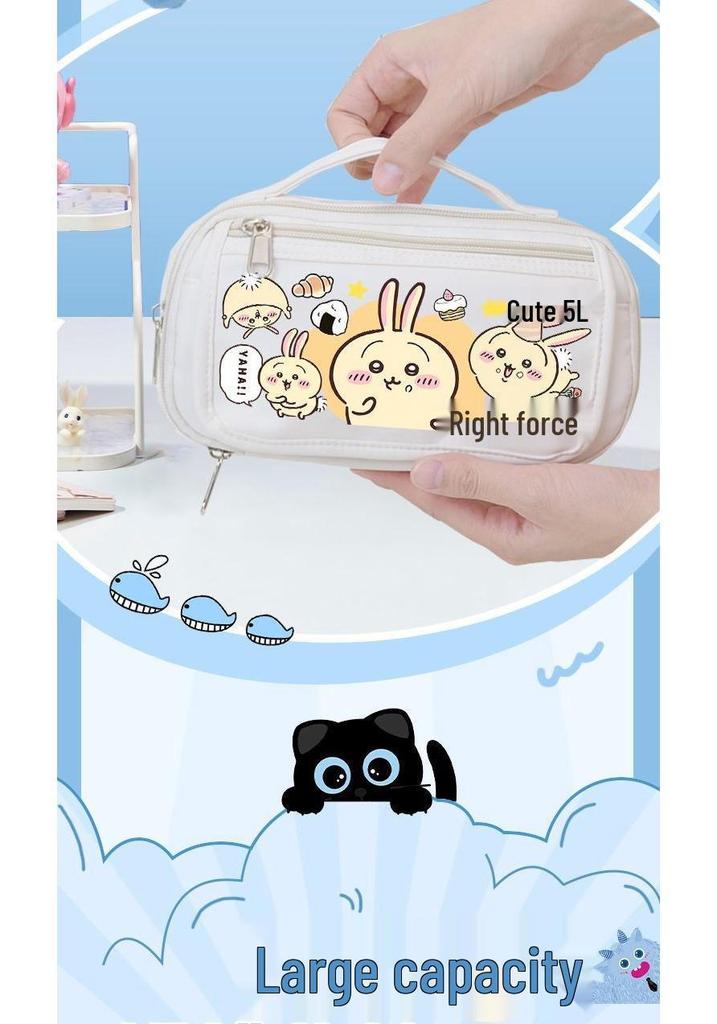Chiikawa Pencil Case - Large Capacity Stationery Box for Girls, Primary and Junior High School Students, New Style.