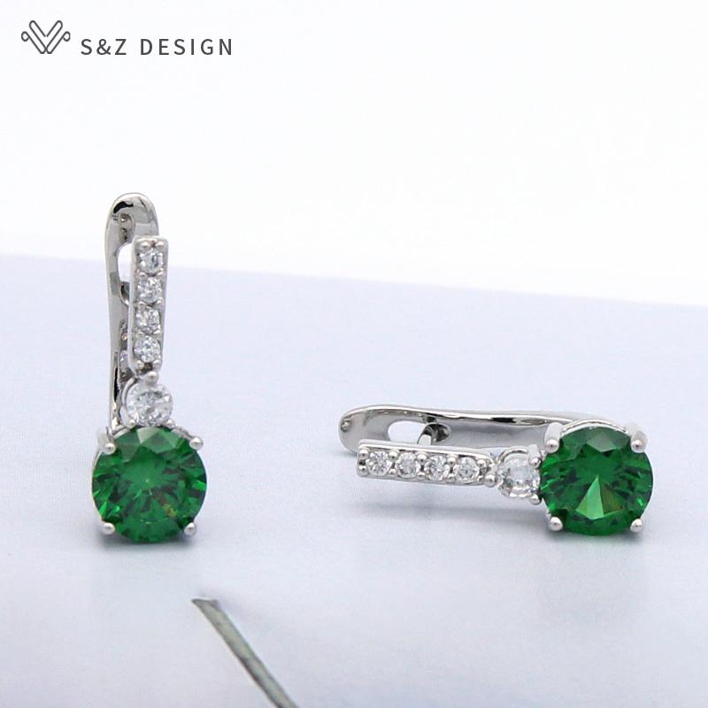 Cercei rotunzi, cu zirconiu cubic, de culoare aur trandafir, la modă, pentru femei, fete, bijuterii pentru petrecerea de nuntă