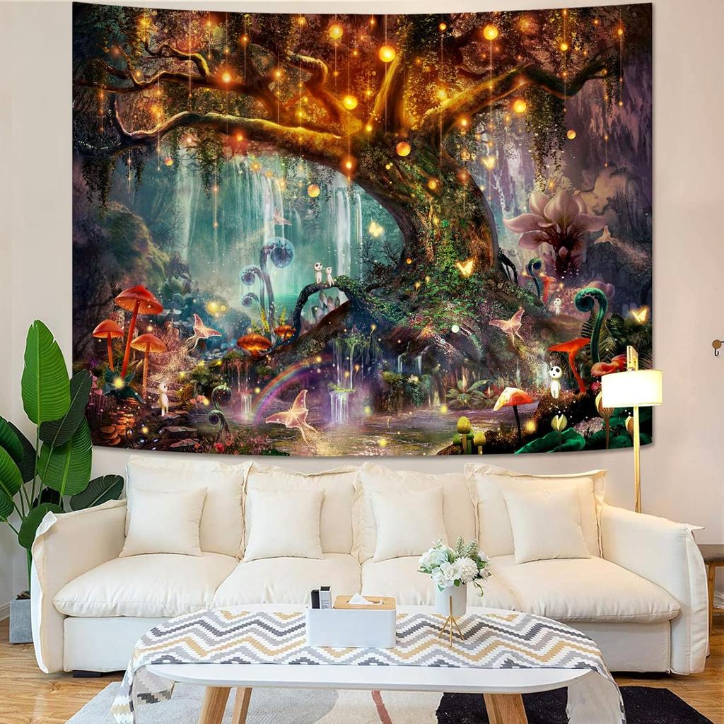 Nature Tree Tapestry Mystical Forest Tapestry for Bedroom Aesthetic Tapastry's Wall Hanging Tapestries for Living Room Dorm Tree
