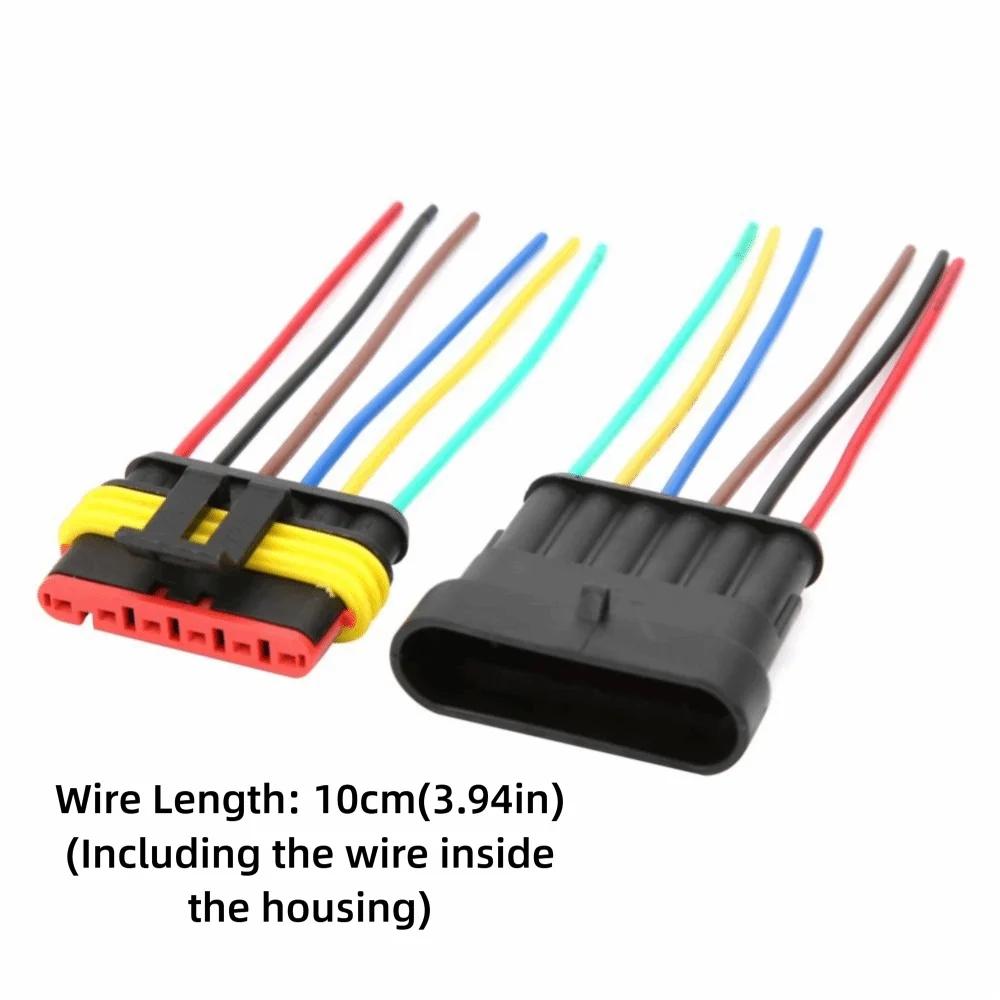 2 Sets 6 Pin Car Electrical Connector Waterproof 10cm Wire Electrical Auto Connector Automotive Wire Connector Cars Trucks Boats