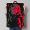 Anime Girl With Horns and Red Eyes Metal Poster Customized Wall Art Retro Vintage Tinplate Signs for Setup Decorations Man Cave