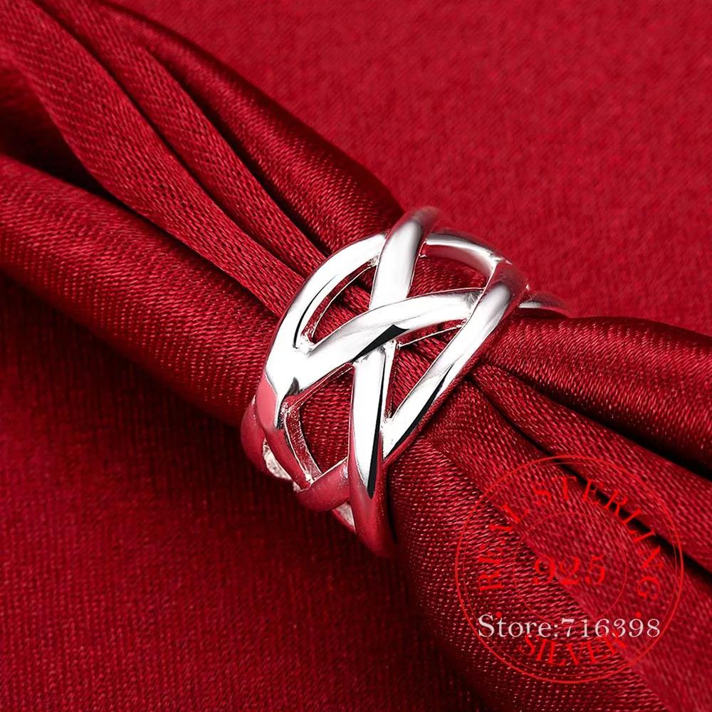 

925 Sterling Silver Classic Cross Ring for Women Men Fashion Wedding Engagement Party Gift Charm Jewelry Size 6-10 6