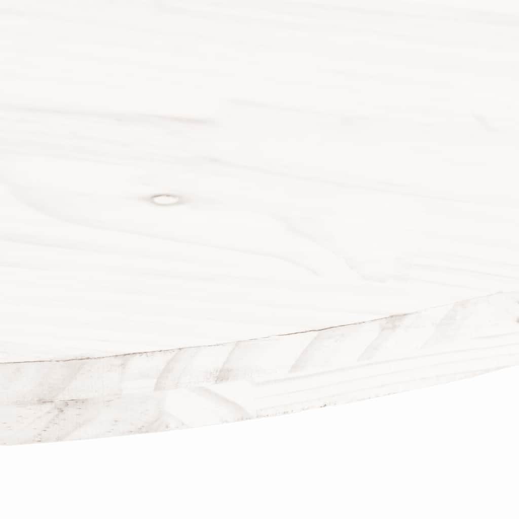 Vidaxl Blat Stołu, Biały, 100X50X2,5 Cm, Lite Drewno Sosnowe, Owalny