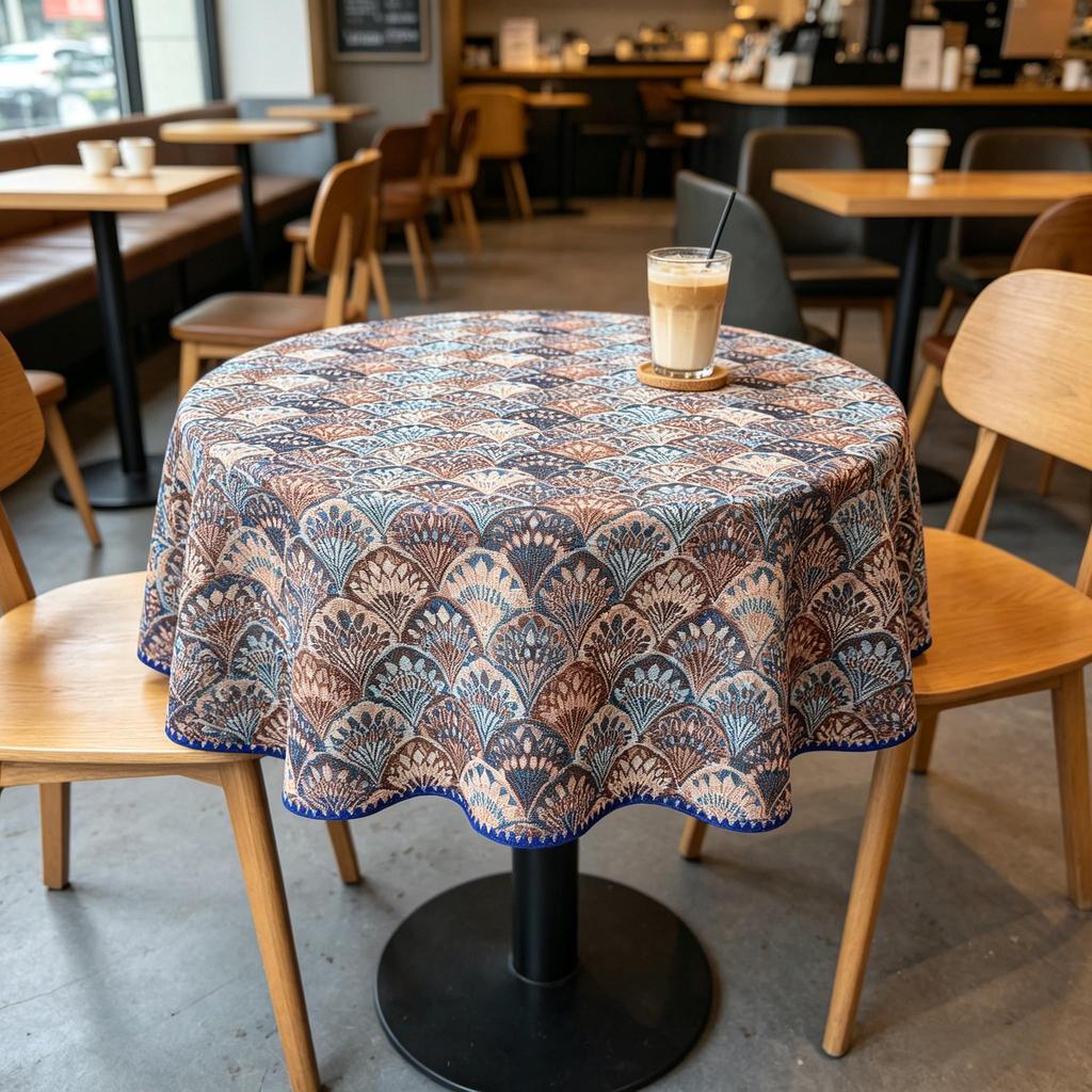 Dining Kitchen Indoor Furniture Protection Washable Fabric Round Table Cloth