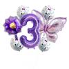Lila Schmetterling 32-Zoll Digitalblume Aluminiumfolienballon-Set Baby Geburtstagsparty Dekoration Szenenarrangement