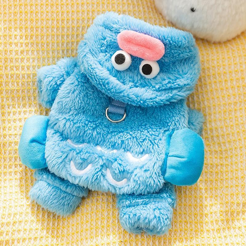 Japanese Korean Style Cute Cartoon Bear Design Dog Coat Cat Clothes Autumn Winter Thickened Warm Four Legs Plush Traction Outfit