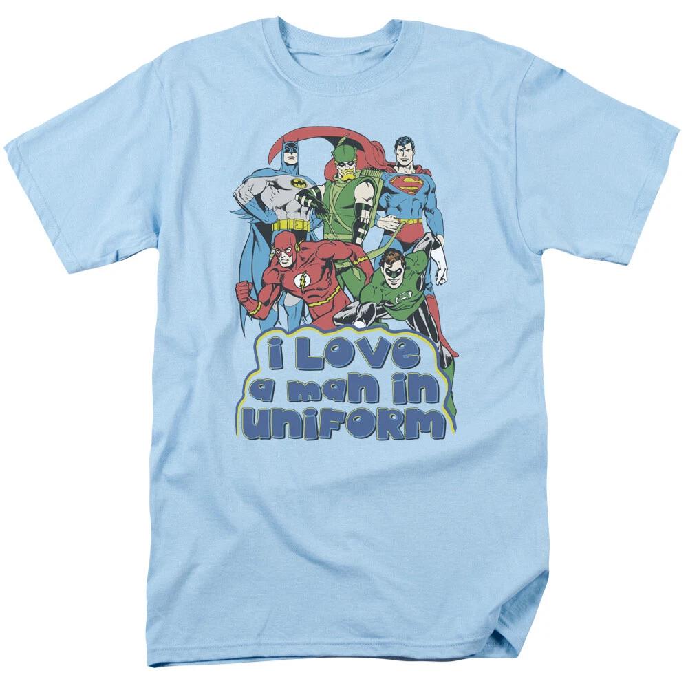 

Justice League Of America I Love A Man In Uniform T-Shirt - Adult, Child S