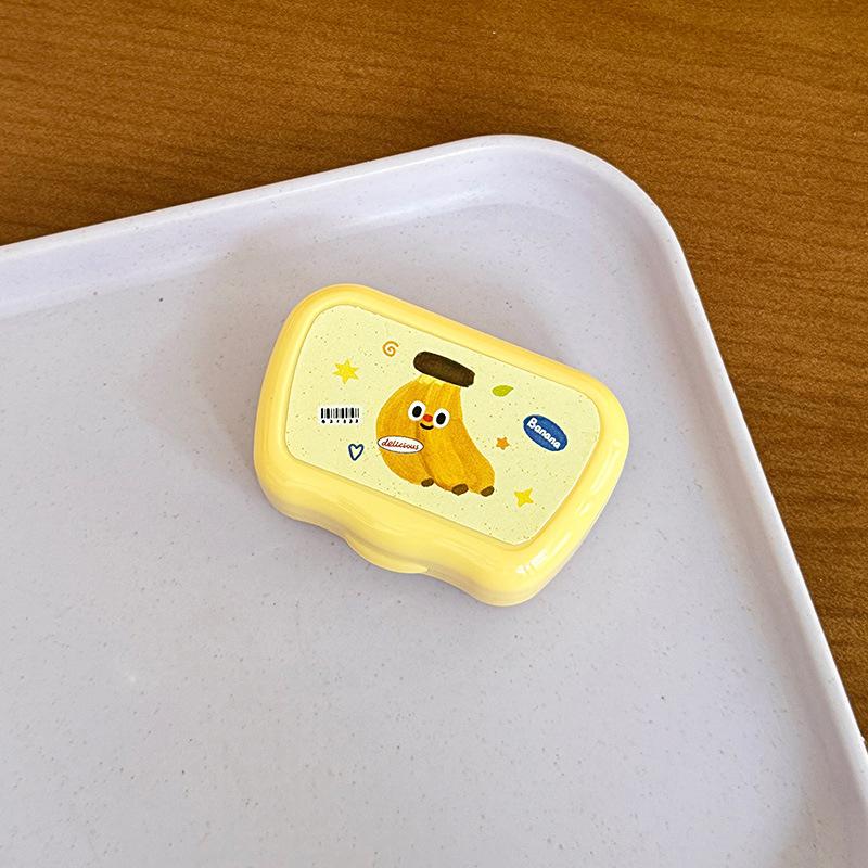 Cartoon Fruits Contact Lenses Box Portable Contact Lens Case With Tweezer Suction Stick Set For Travel Kit Holder