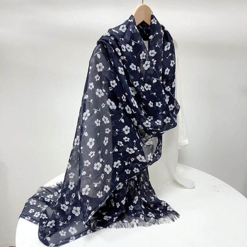 Frühling Sommer Koreanische Version Bedruckter Dünner Schal Temperament Nackenschutz Seide Damen Reise Sonnenschutz Sonnencreme Großer Schal