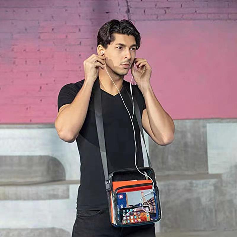 

Прозрачная ПВХ сумка через плечо, регулируемый плечевой ремень, большая вместимость, сумка кроссбоди, водонепроницаемые дорожные сумки для хранения