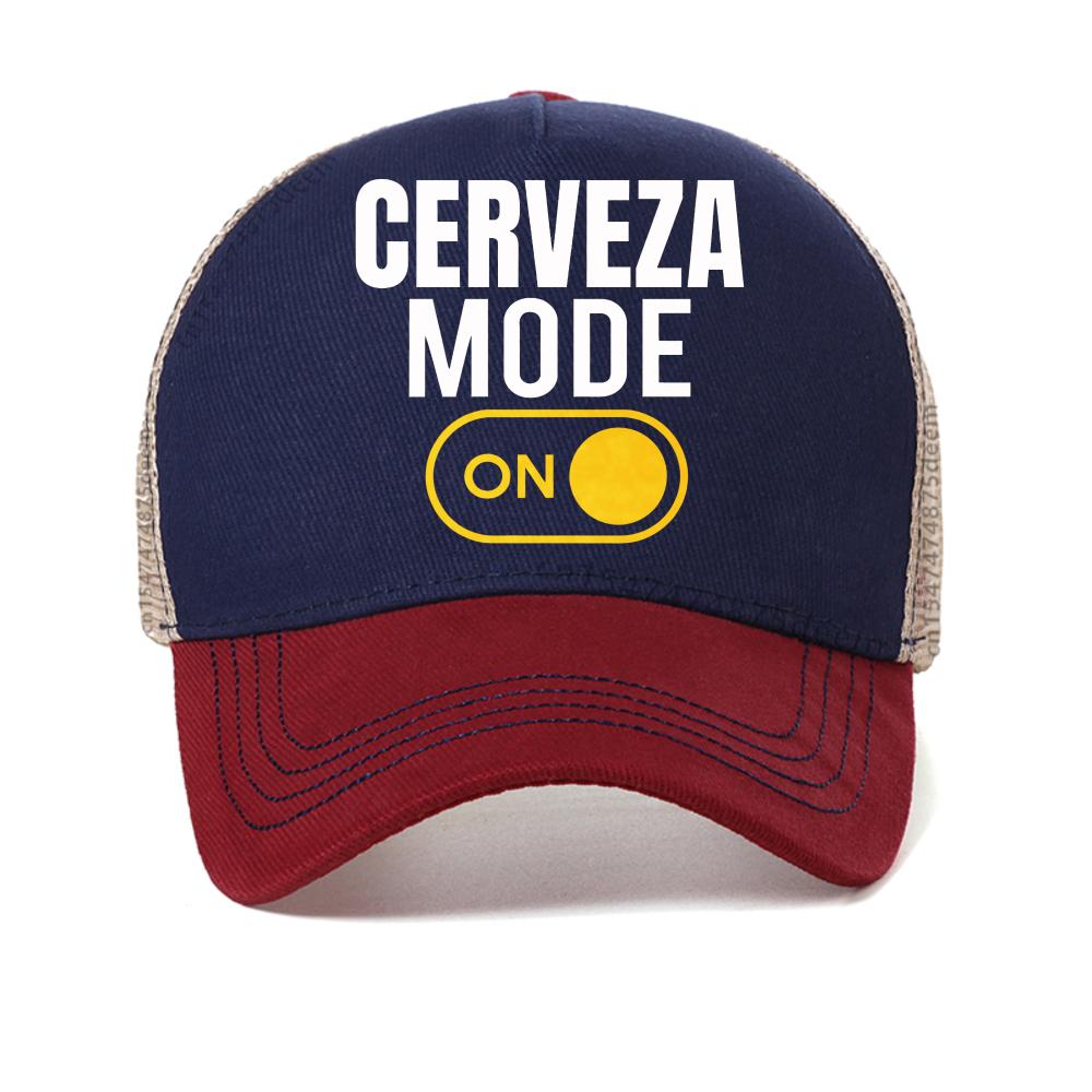 

CERVEZA MODE ON Camiseta Hombre Spanish Humor Beer Lovers cap adjustable baseball caps outdoor summer mesh Breathable sun hats Adjustable красный