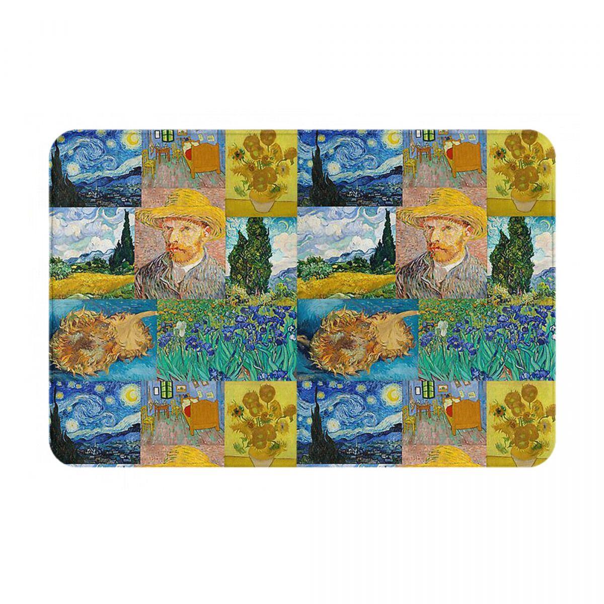Vincent Van Gogh Het Café Terras Op Het Place De Forum Antislip Deurmat Vloermat Tapijt Kleed voor Keuken Entree Voetmat Matten 60x40 cm
