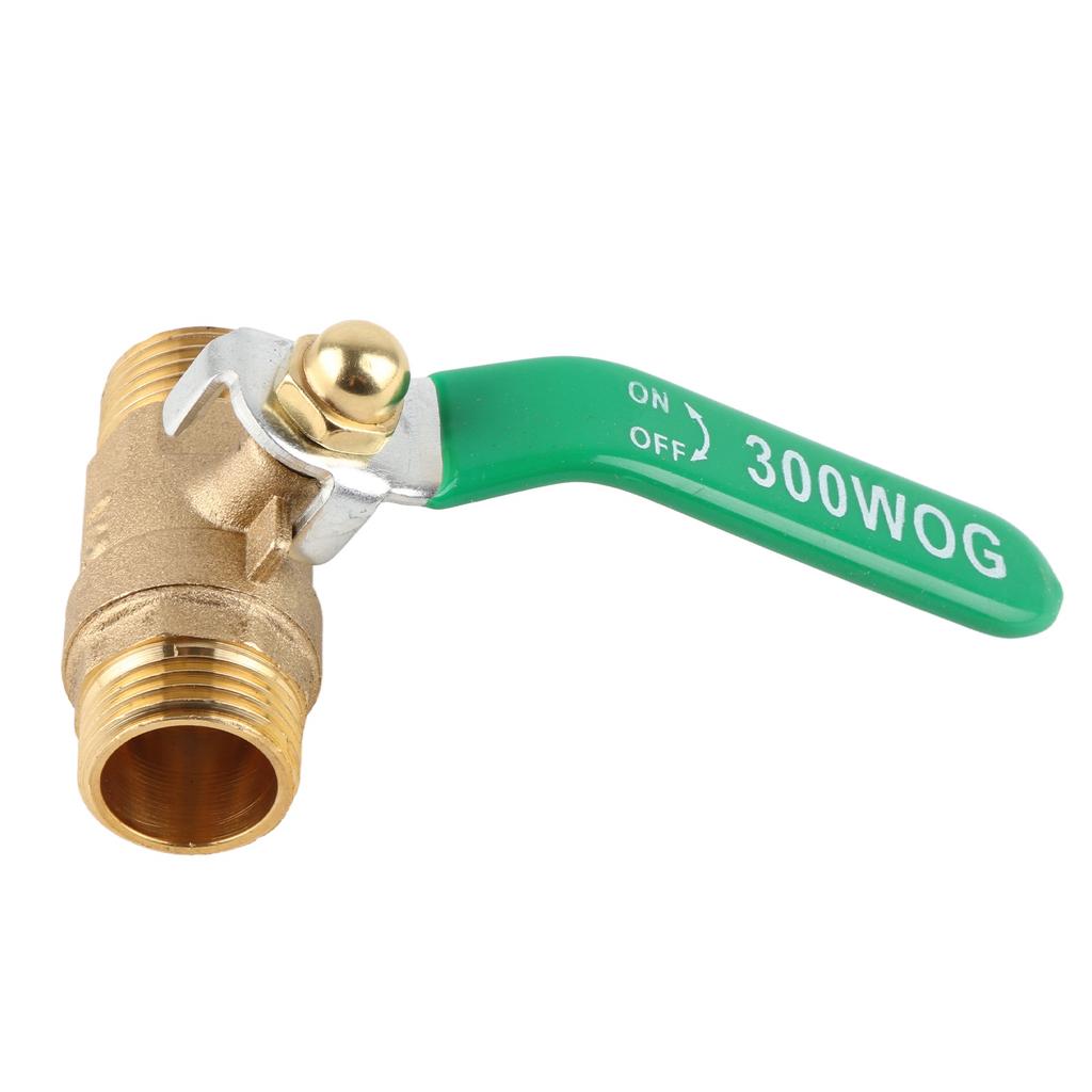 Male To Male Thread Brass Pipe Ball Valve Two Way Mini Ball Valve Shut Off Valve (G1 2 )