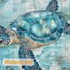 Sea Turtle Blue Ocean Starfish Shower Curtain,Bathroom Shower Curtains Bathtub Home Decor Waterproof Fabric Machine Washable Wit