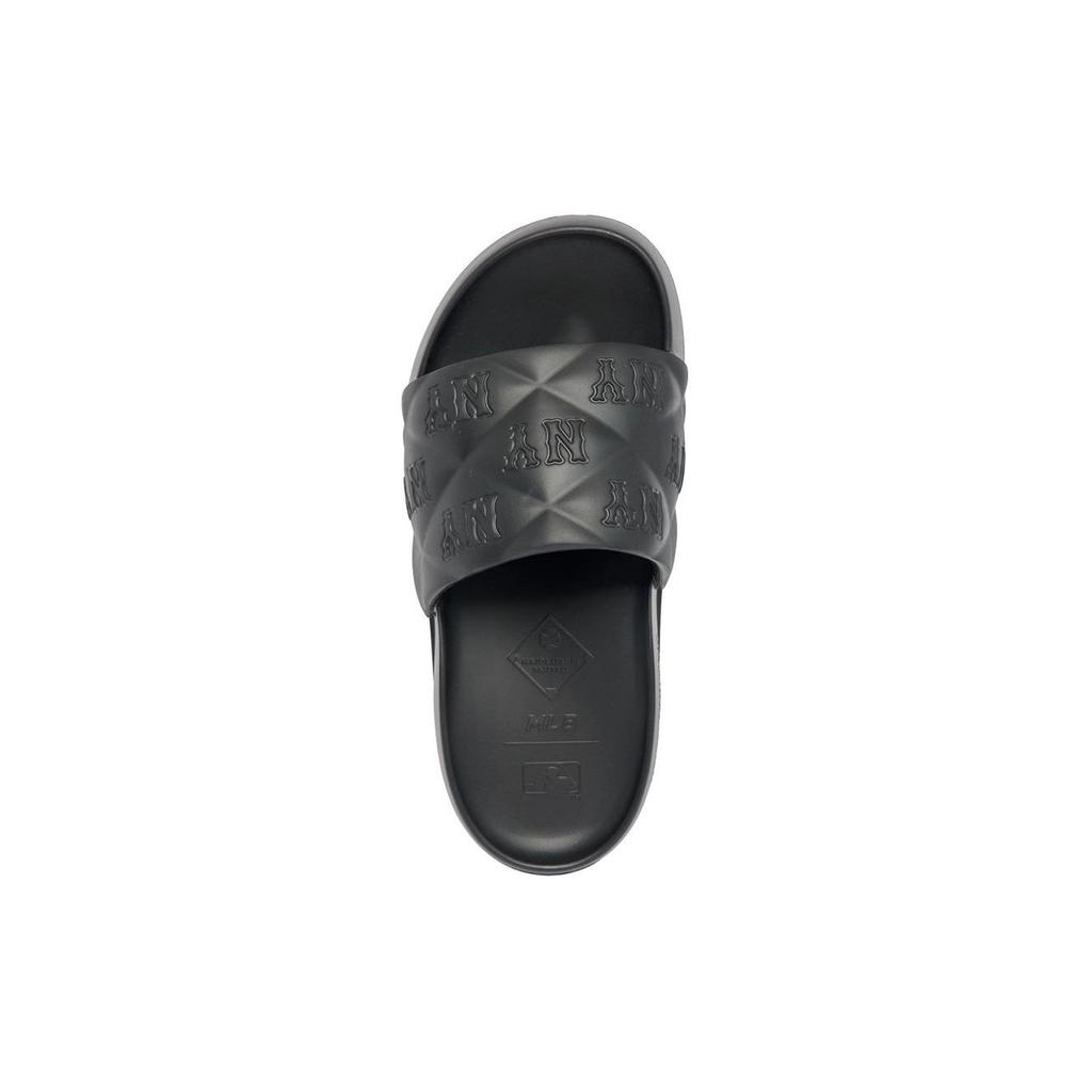 MLB Slipper Chunky Bouncer New York Yankees Non-Slip Durable Slide Sandals Unisex Footwear Black 3ALPFBS33-50BKS