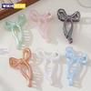 New Elegant Ribbon Bow Hair Clip for Women Large Anti Slip Ponytail Bowknot Claw Clip Barrettes Hairpins Crab Hair Accessories