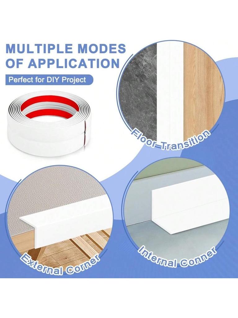 1 pezzo 4cmx2m Striscia Decorativa da Parete Peel and Stick, Striscia Angolare Flessibile, Protezione Angoli Interni ed Esterni per Bordi Murali