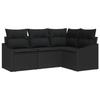 VidaXL Ensemble de jardin de 4 pièces avec coussins en poly rattan noir 3346703