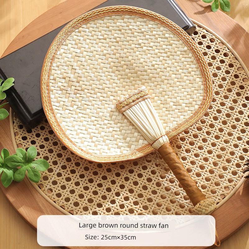Purely Handmade Wheat Straw Woven Large Fan, Traditional Small Palm Leaf Fan, Dance Hand Fan, Handmade Baby Fan
