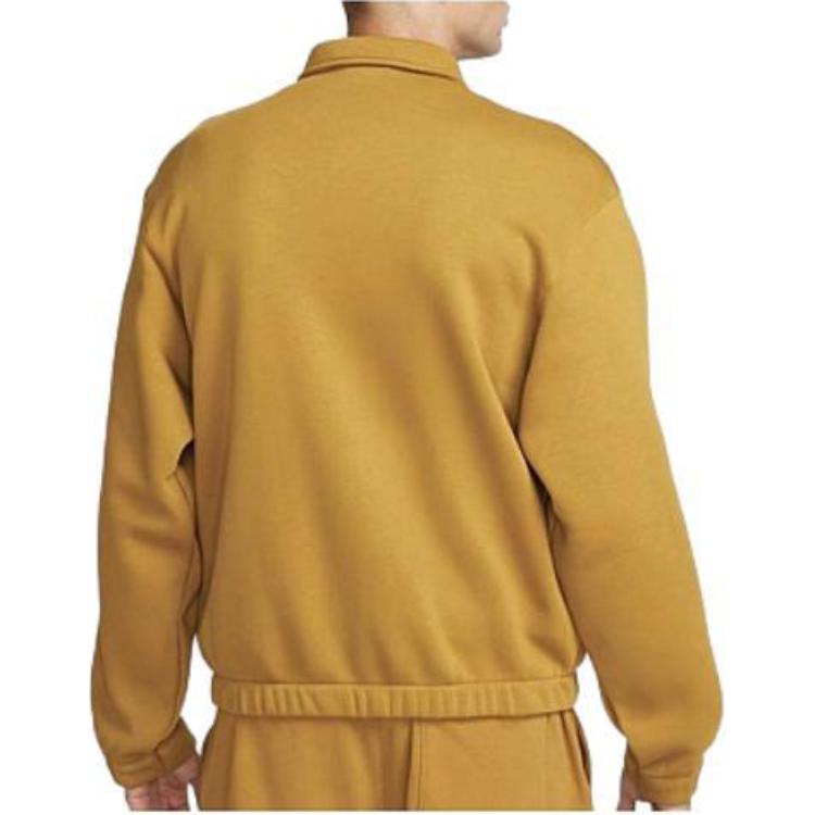 Nike Zipper Collar Solid Color Long Sleeve Jacket Men jackets Yellow DX0539-716