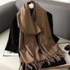 62Color Solid Women Winter Scarf Warm Thicken Cashmere Shawl Outdoor Fashion Luxury Tassels Pashmina Lady Wrap Windproof Scarves