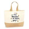 Jute Bag - PLANETEE - Blandine She's Awesome! - Natural Jute - Printed Design - Made In France