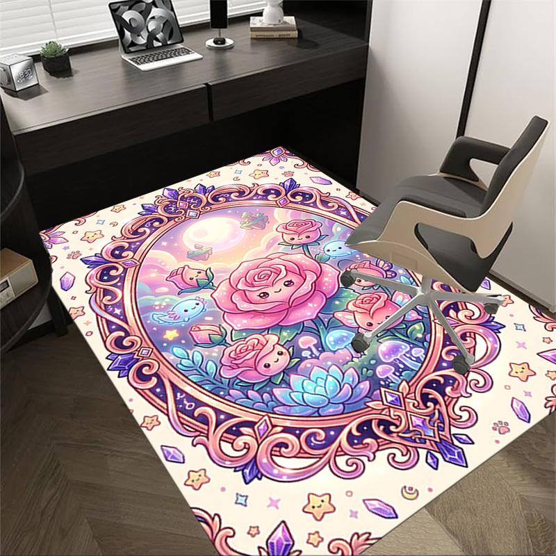 

1PC Fantasy Flowers Non-Slip Floor Carpet Compatible for Office&Living Room&Bedroom&Dining room - Soft & Pattern-G0390 60cm by 90cm