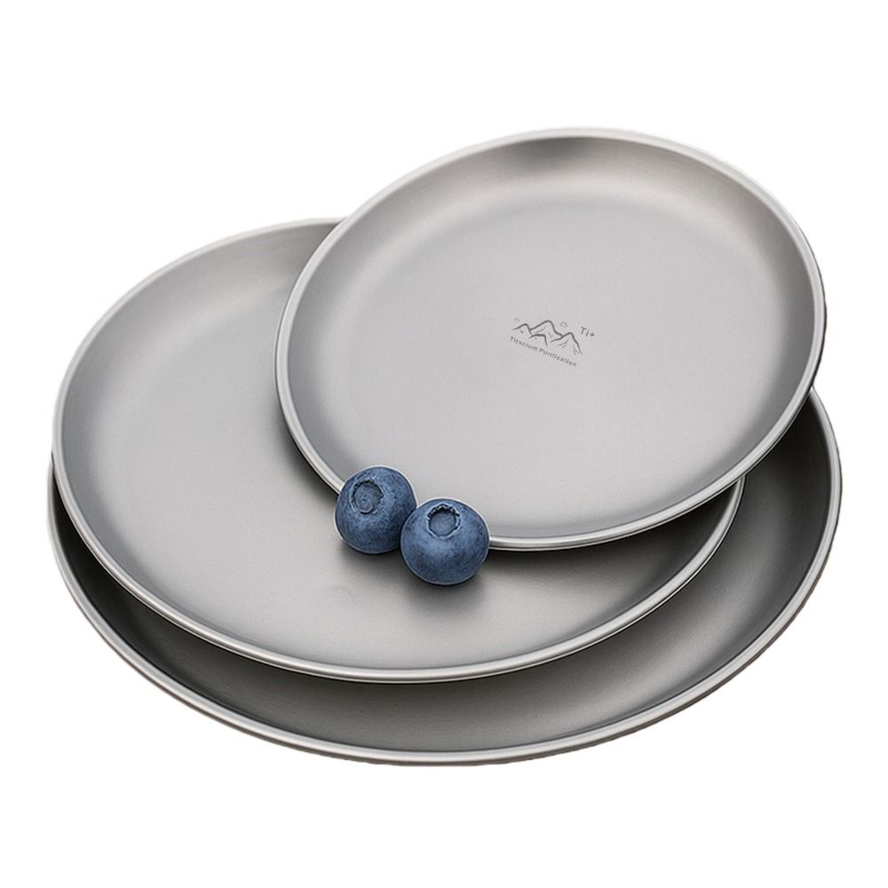 Ultralight Titanium Camping Plate Stackable Backcountry Dinnerware Camping Supplies