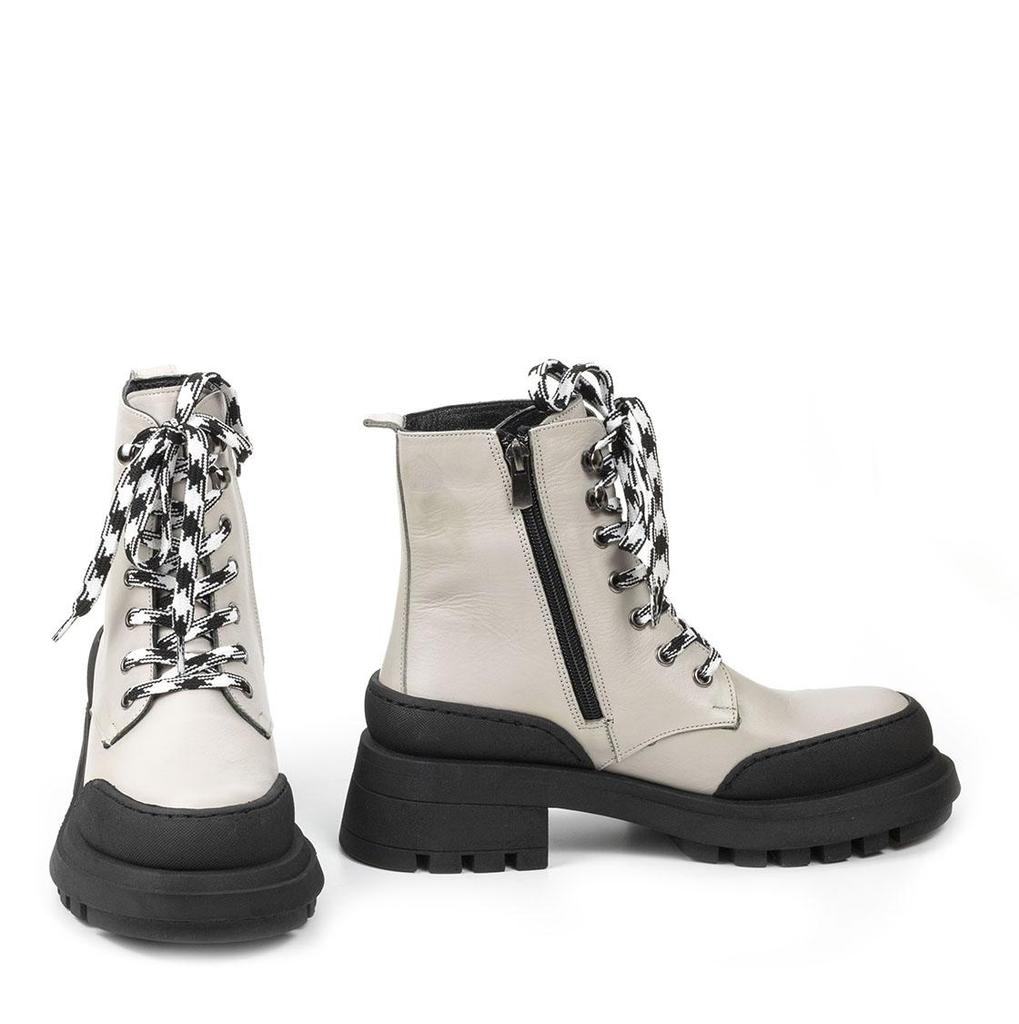 Stilvolle Freizeitstiefel für Damen aus echtem Leder mit dicker Thermosohle