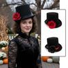 Artificial Rose Rose Gentleman Cap Vibrant Red Halloween Cosplay Headpiece Adult Costumes
