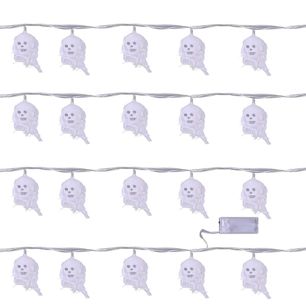Halloween Skull String Lights Battery Powered Halloween Lights Multicolor Skull Ghost Head Led String for Halloween Parties