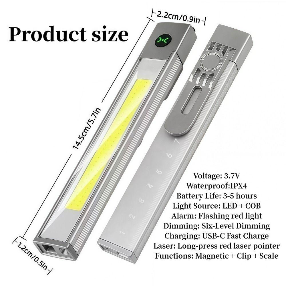 Magnetic Pocket Work Light Super Bright Flashlight LED Torch Light  Outdoor Camping Work Lighting