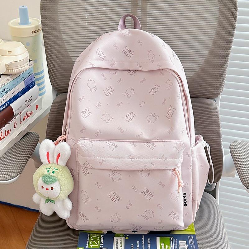 Schoolbag Japanese fashion bow simple schoolbag ins niche cute lightweight large capacity high value student double backpack