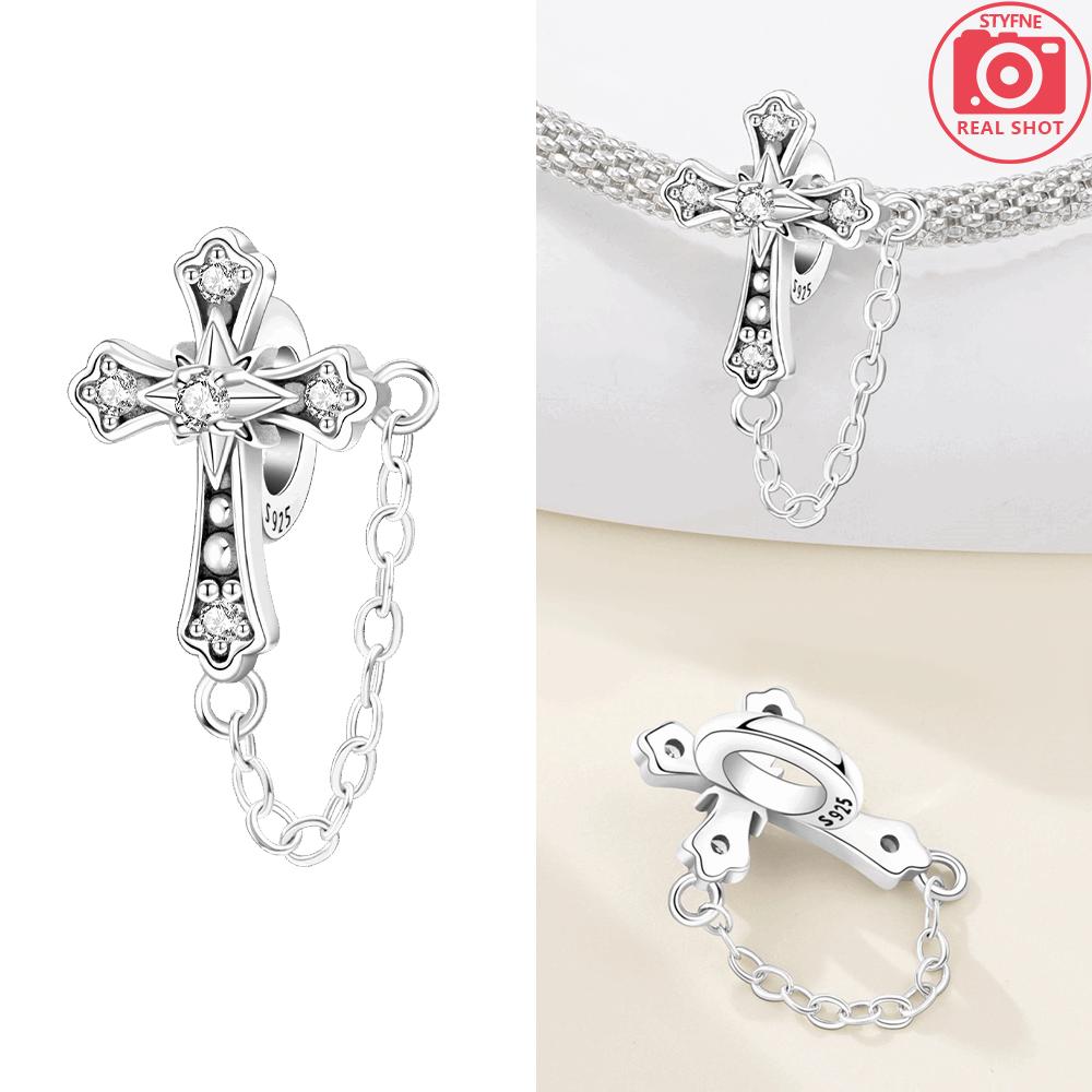 Original Copper Angel Wings Cross Church Jesus Pendant Tassel Heart Beads Fit Bracelet Women Jewelry Making Gift Diy