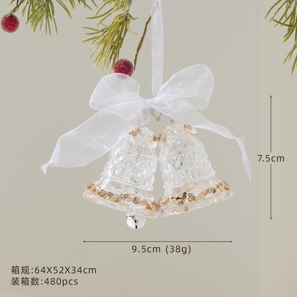 Metal Transparent Acrylic Christmas Ornament String Pendant for Tree Decoration, Festive Dress Hanging Decor with Crystal Effect