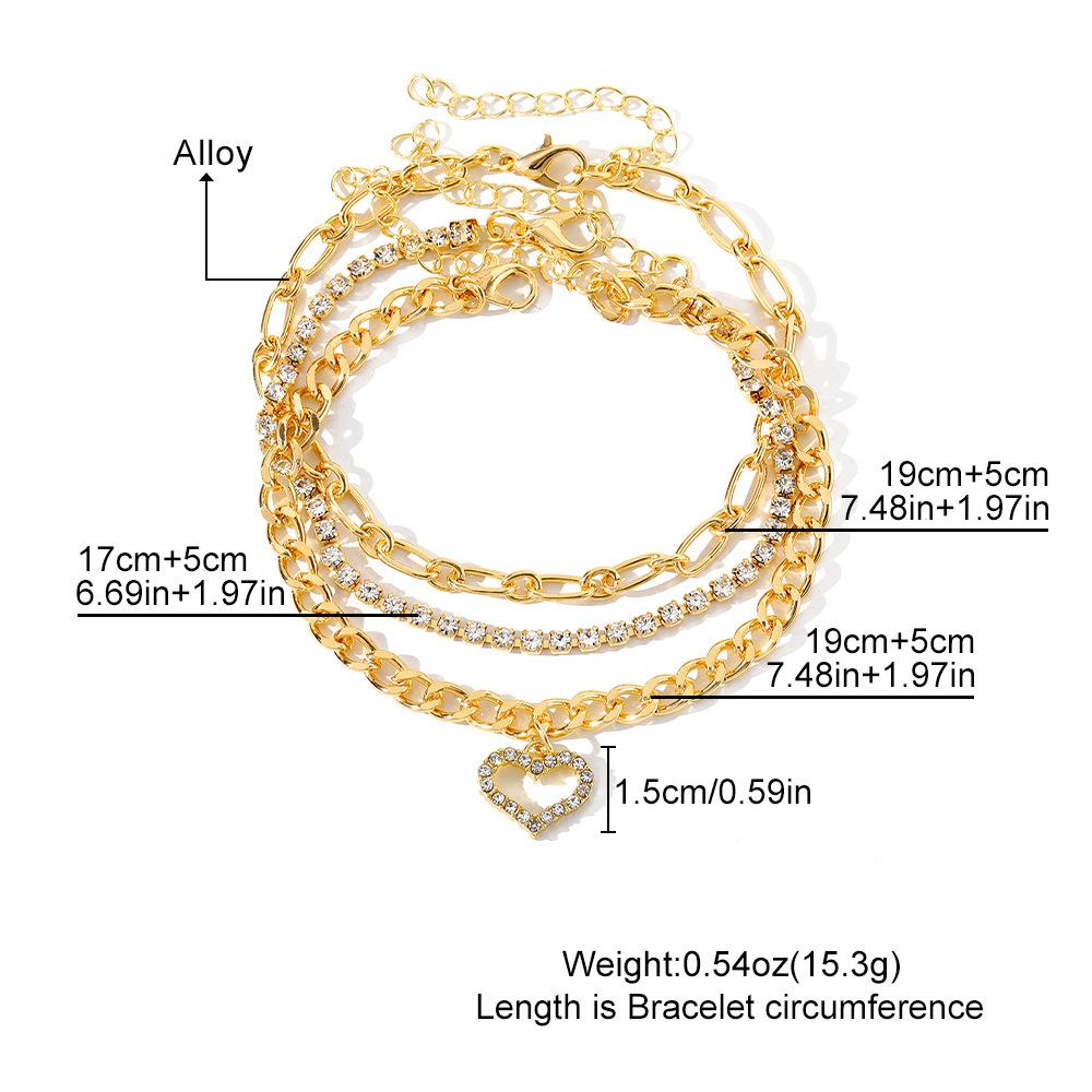 Accessories, Retro Imitation Pearl Chain Beaded Bracelet, Simple Alloy Love Rhinestone Versatile Bracelet