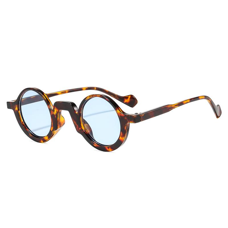  New Retro Small Round Punk Women Sunglasses Fashion Green Shades UV400 Trending Men Leopard Sun Glasses