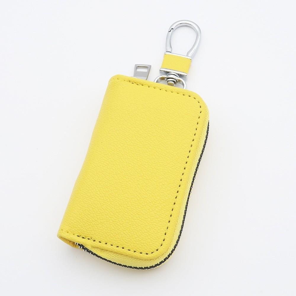 Multifunctional PU Leather Key Holder Bag Zipper Closure Compact Design Key Case Waist Hanging Key Organizer Car Keys