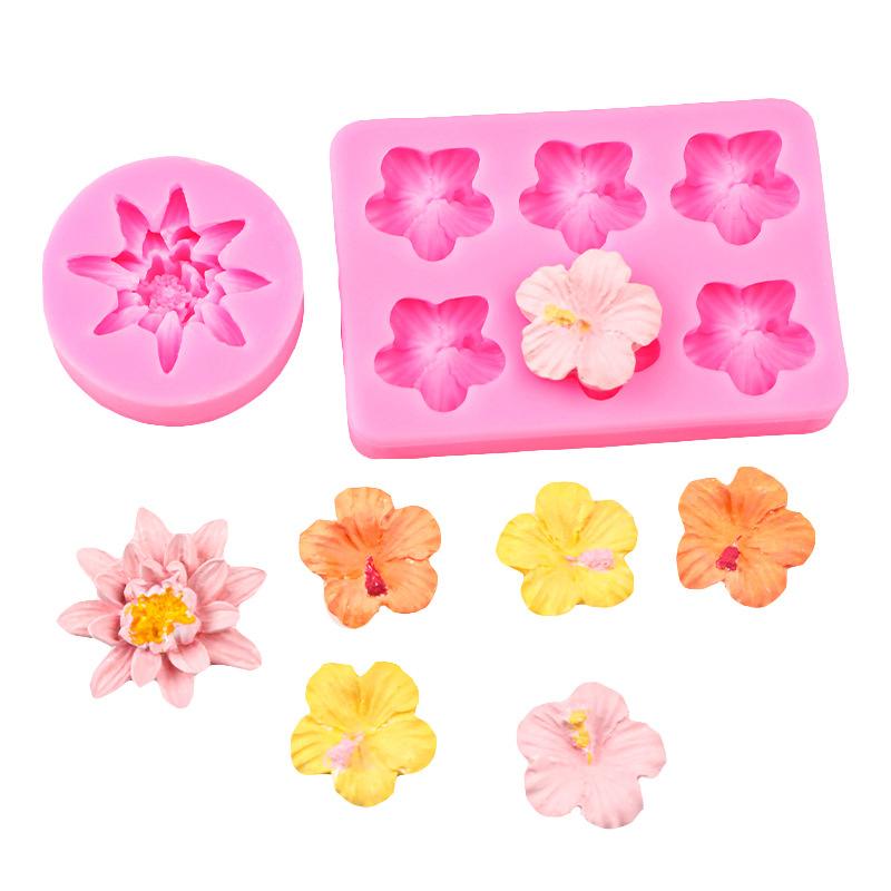 Mini Rose Camellia Daisy Flower Silicone Sugarcraft Mold Cookie Cupcake Chocolate Baking Mold Fondant Cake Decorating Tools