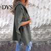 Manteau Automne Hiver Veste Femme Style Cape Capuche Poches Couleur Unie Point Ouvert Lâche avec Détail Thermique Manches Trois Quarts Randonnée Entraînement Printemps