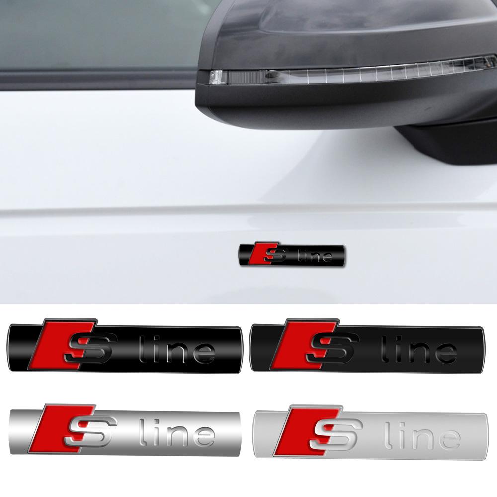 2026 3D Metal Sline Styling Emblem Car Fender Badge Decoration Sticker Accrssorie For S1 SLine A4 B8 A3 8P A6 C7 8V B6 B7 B9 TT RS3 2x
