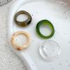 SHIXIN 4 Styles Bohemian Smooth Surface Acrylic Resin Ring for Women Vintage Elegant Irregular Finger Rings New Trendy Jewelry