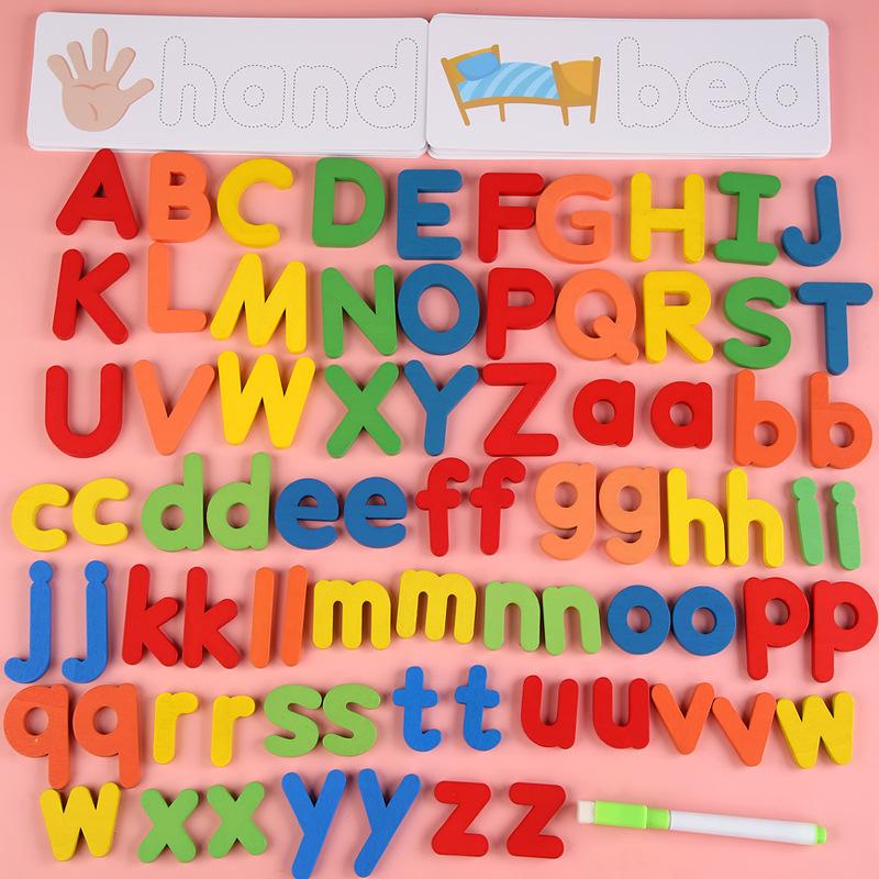Early Education Word Spelling Game Children'S Enlightenment Cognition 26 English Letters Case Word Card Spelling Practice