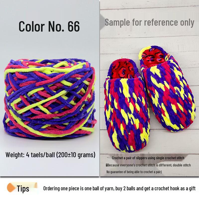Plush Wool Yarn for Hand-Knitted Crochet Shoes & Slippers