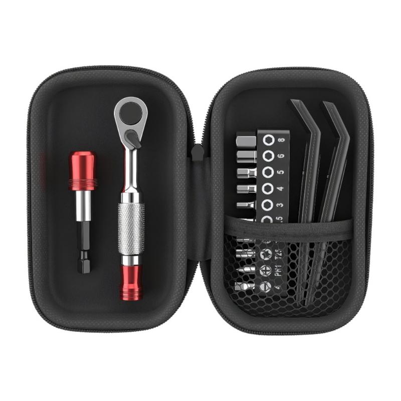 Tragbares 14-teiliges Fahrrad-Wartungswerkzeug Multifunktionales Reparaturset Ratsche Griffschlüssel Reifenheber Enthalten